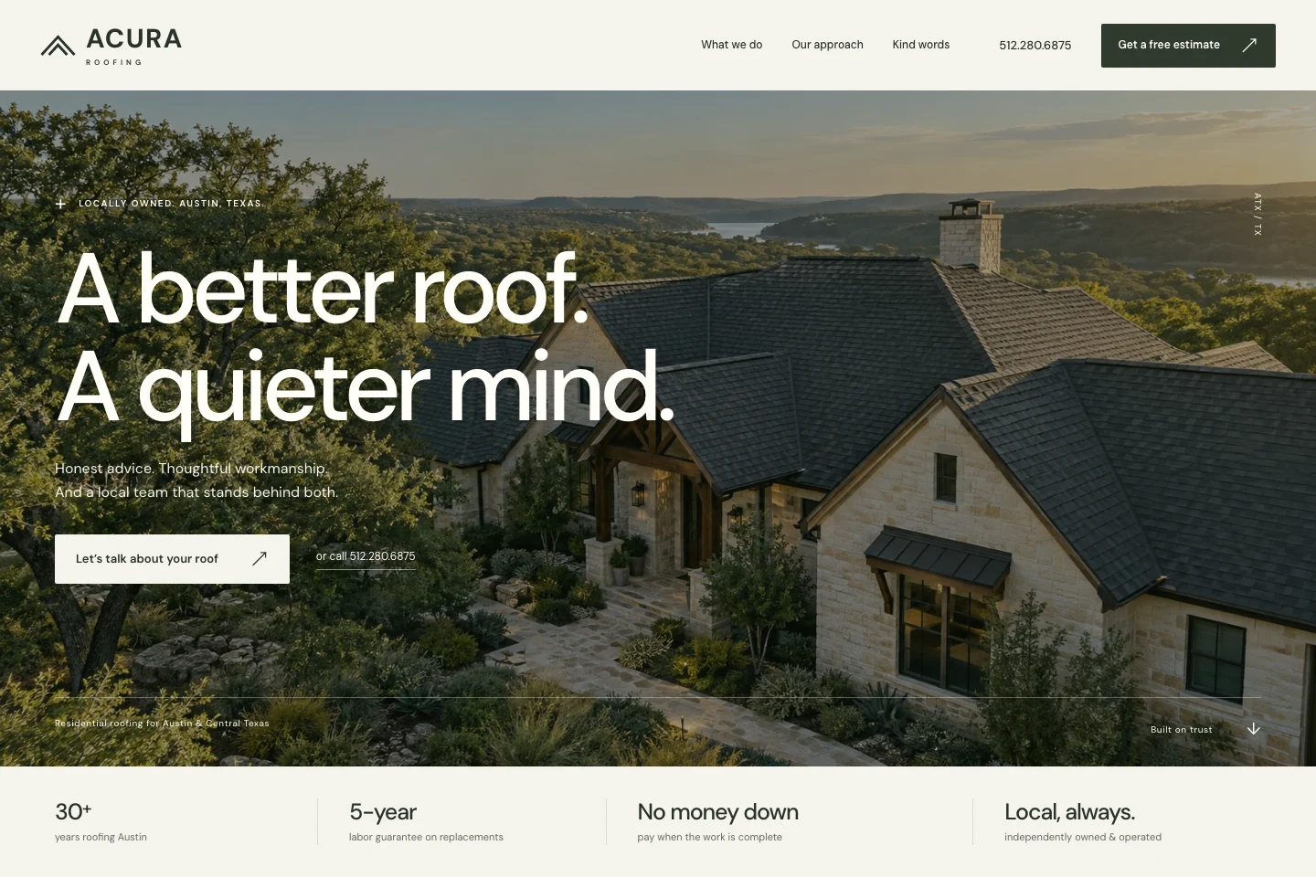 Acura Roofing Inc website design