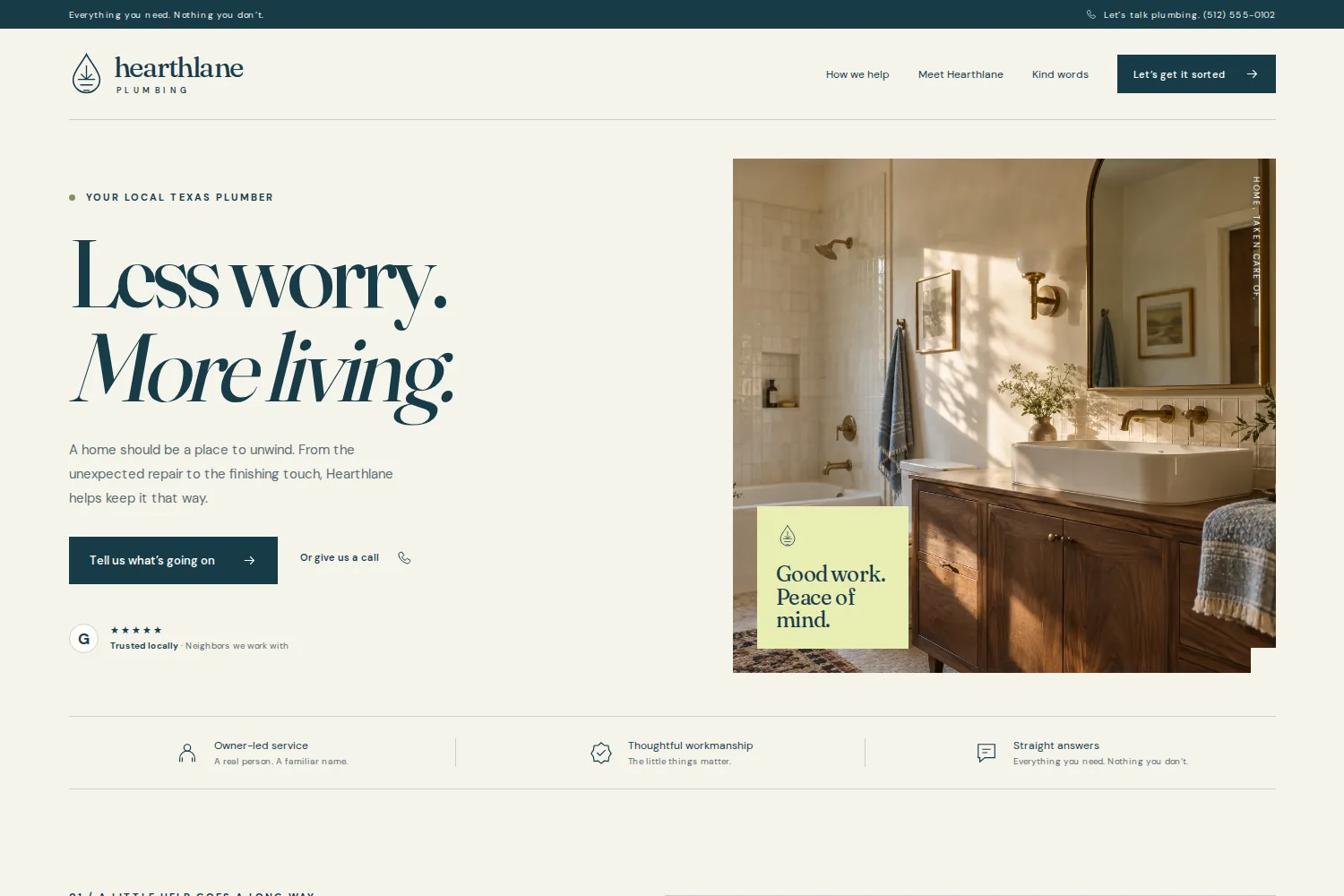 Hearthlane Plumbing website