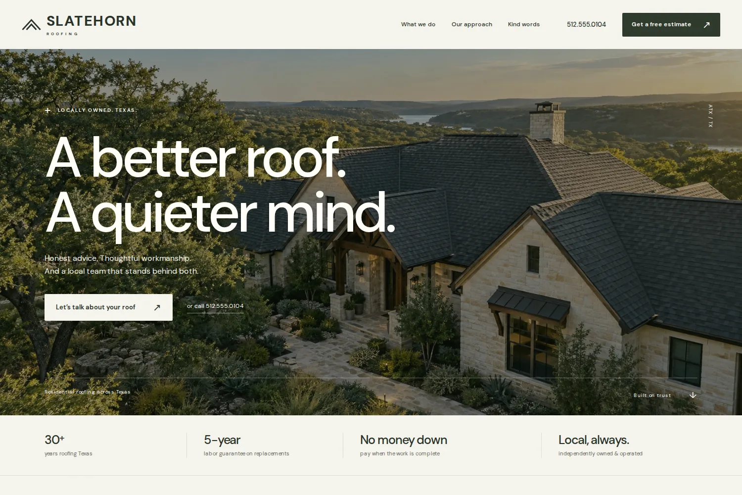 Slatehorn Roofing website